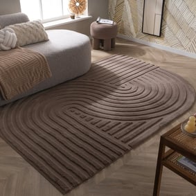 Organisch vloerkleed - Flowy Wavy Taupe
